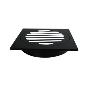 Matte Black Square Floor Grate (Watermarked) - 80mm dia outlet