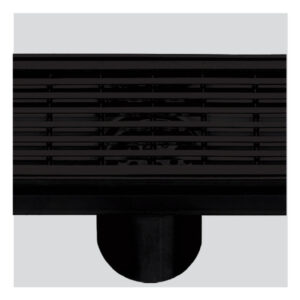 316 Stainless Steel Grate - Strip punched profile 50mm dia outlet, stainless steel filter, watermarked - Matte Black Finish