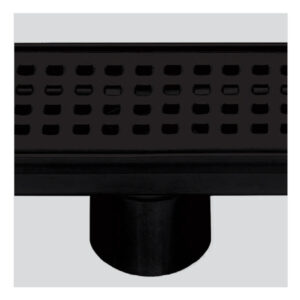 316 Stainless Steel Grate - Square punched profile 50mm dia outlet, stainless steel filter, watermarked - Matte Black Finish