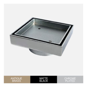 Brass Chrome Plated Tile Insert Drain (Watermarked) 80mm dia outlet